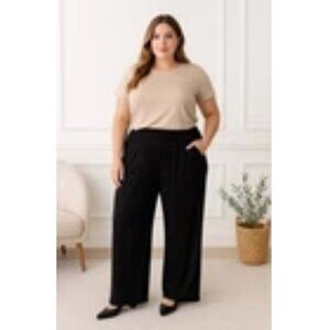 Bob Mackie Wearable Art NWT Velvet Plus Size Black Pants 1X